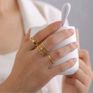 ✨2 for $30✨ Set of 3 💛 Gold Tone Stainless Steel Cuff Rings (Set of 3)